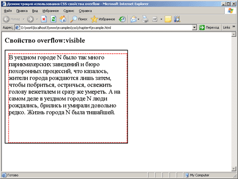   overflow:visible  Internet Explorer